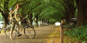 riding bike with baby in ergo