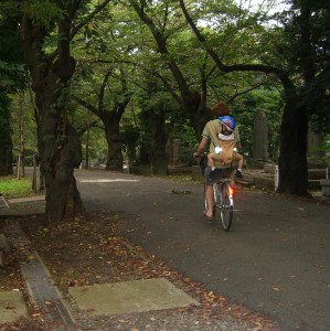 riding bike with baby in ergo